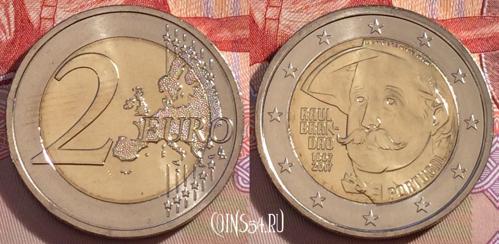 Монета Португалия 2 евро 2017 года, KM# 873, UNC, 267-070