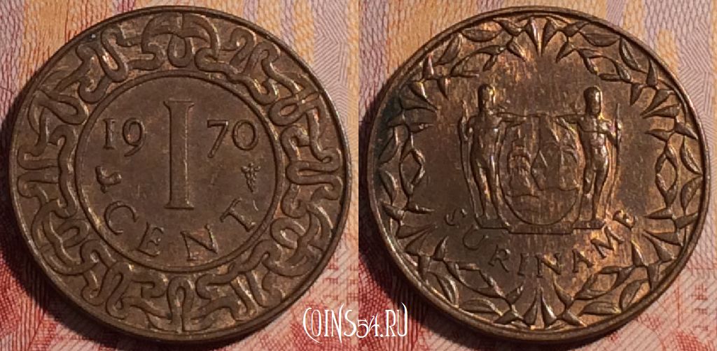 Монета Суринам 1 цент 1970 года, KM# 11, 281-053