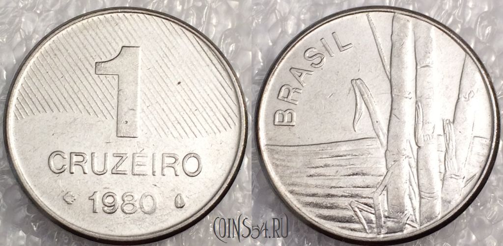 Монета Бразилия 1 крузейро 1980 год, KM# 590, 77-072a
