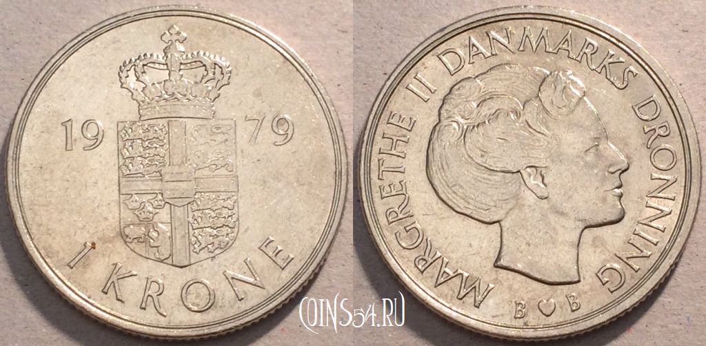 Монета Дания 1 крона 1979 года, см. сост., 94-005