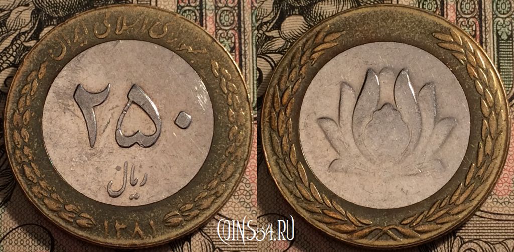 Монета Иран 250 риалов 2002 год (۱۳۸۱), KM# 1262, 94-117