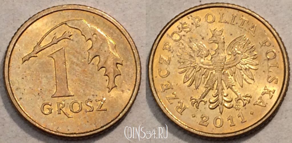 Монета Польша 1 грош 2011 года, Y# 276, 97-004
