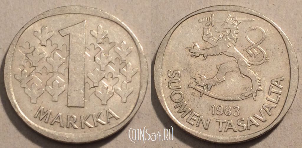 Монета Финляндия 1 марка 1983 года K, KM# 49a, 99-091