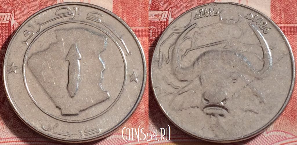 Монета Алжир 1 динар 2005 года, KM# 129, 255-044