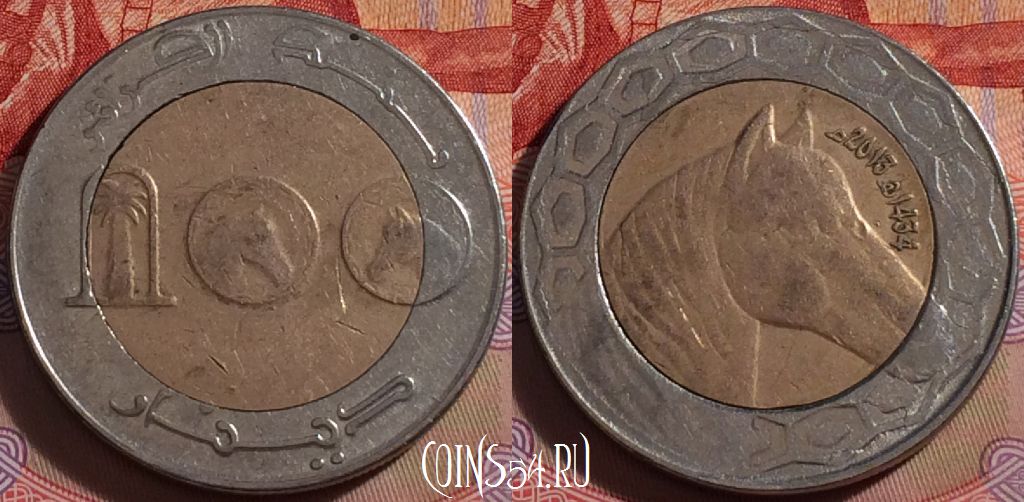 Монета Алжир 100 динаров 2013 года, KM# 132, 102b-031