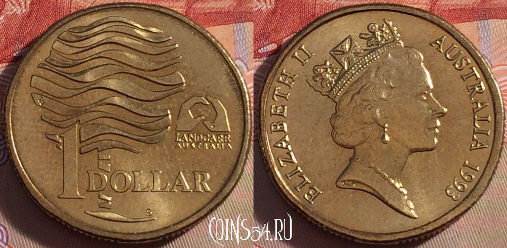 Монета Австралия 1 доллар 1993 года, KM# 208, 101a-080