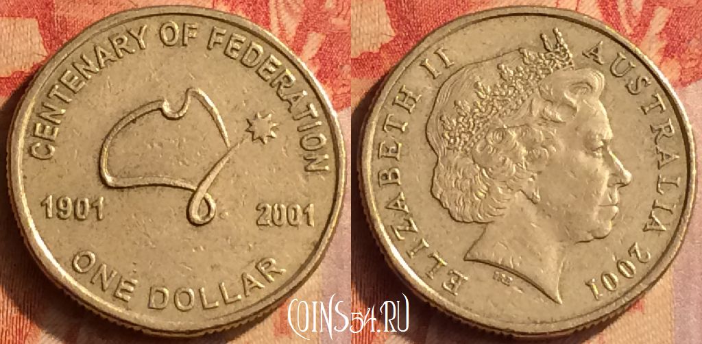 Монета Австралия 1 доллар 2001 года, KM# 534.1, 196o-111