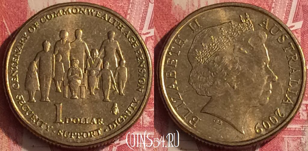 Монета Австралия 1 доллар 2009 года, KM# 1498, 453o-136