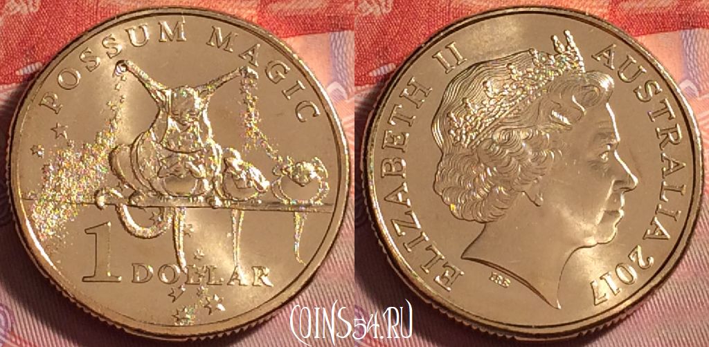 Монета Австралия 1 доллар 2017 года, Волшебный опоссум, 297j-027