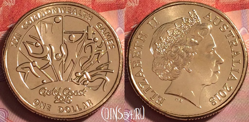 Монета Австралия 1 доллар 2018 года, 296j-140