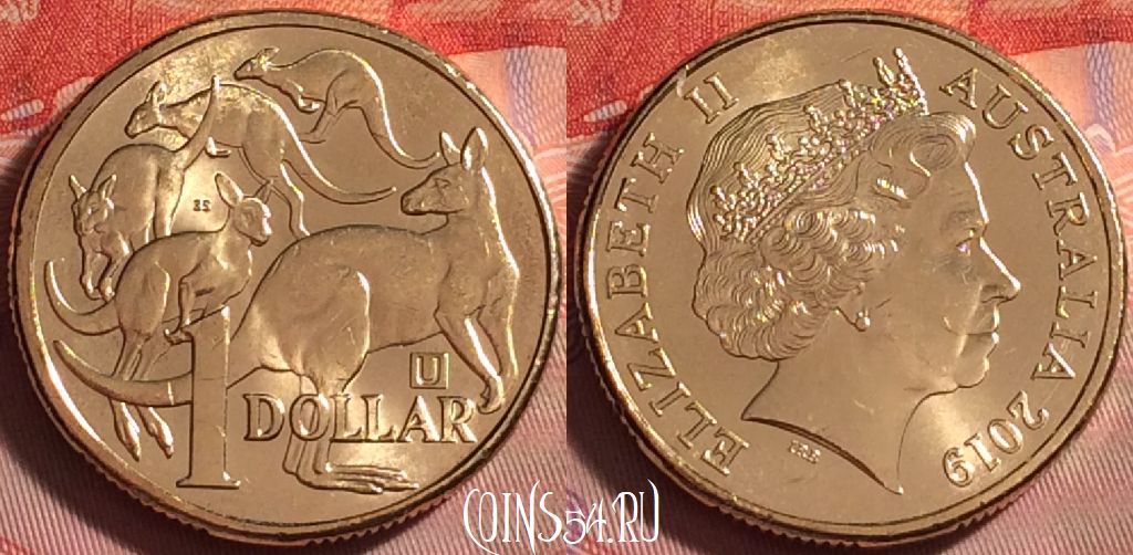 Монета Австралия 1 доллар 2019 года, KM# 489, 297j-092