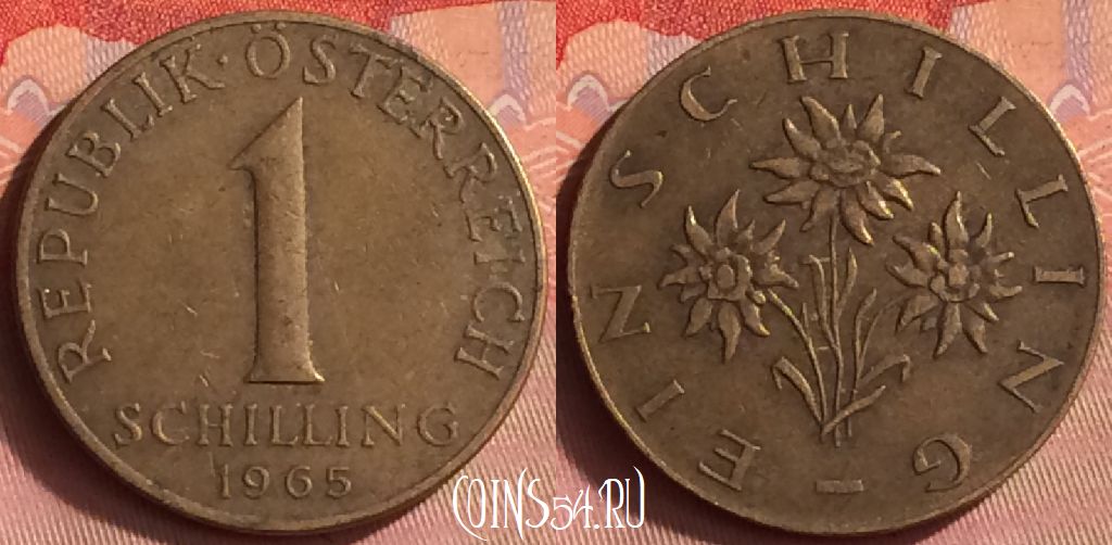 Монета Австрия 1 шиллинг 1965 года, KM# 2886, 429o-031