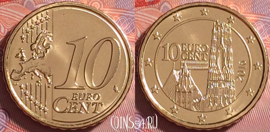 Монета Австрия 10 евроцентов 2016 года, KM# 3139, 281j-043