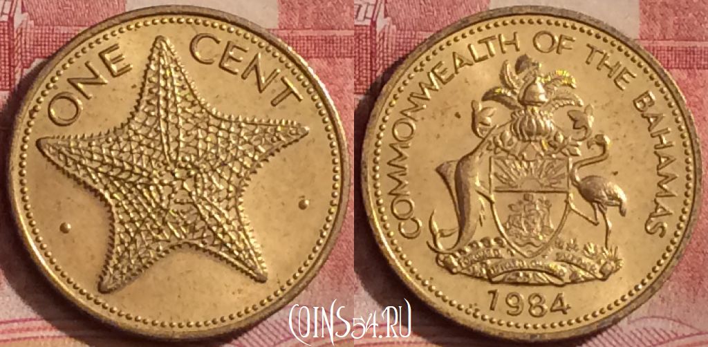Монета Багамы 1 цент 1984 года, KM# 59, 309k-075