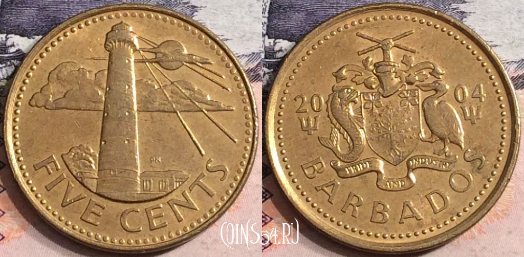 Монета Барбадос 5 центов 2004 года, KM# 11, a075-114