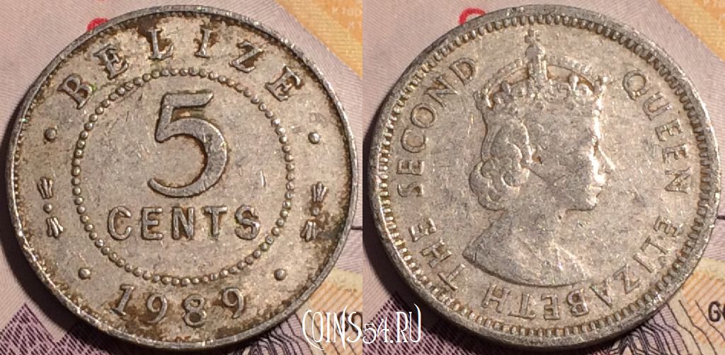 Монета Белиз 5 центов 1989 года, KM# 34a, 179a-068