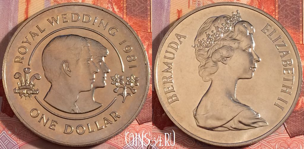 Монета Бермуды 1 доллар 1981 года, KM# 25, 276-145