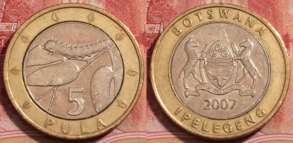 Монета Ботсвана 5 пул 2007 года, КМ# 30, 226-130
