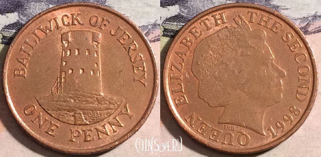 Монета Джерси 1 пенни 1998 года, KM# 103, 174-101
