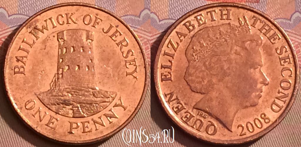 Монета Джерси 1 пенни 2008 года, KM# 103, 093l-099