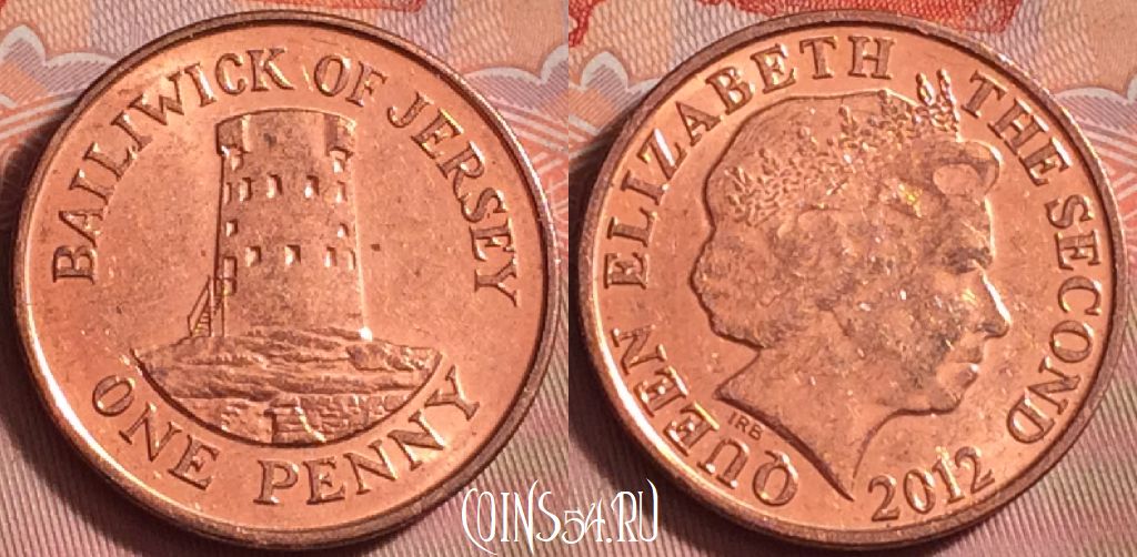 Монета Джерси 1 пенни 2012 года, KM# 103, 209k-085