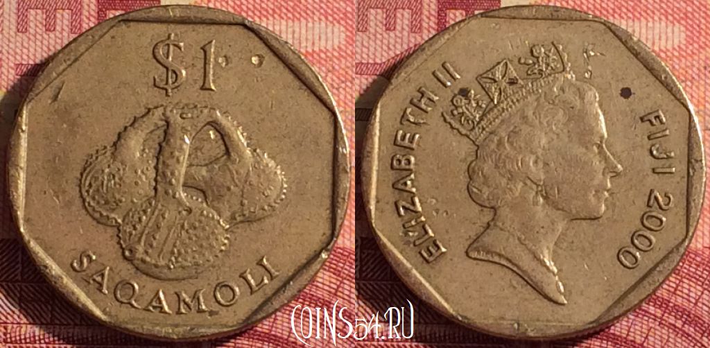 Монета Фиджи 1 доллар 2000 года, KM# 73, 311i-049