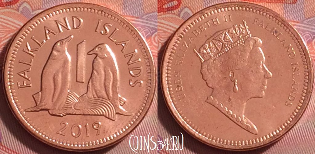 Монета Фолклендские острова 1 пенни 2019 года, 289j-103