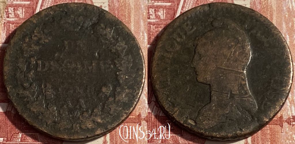 Монета Франция 1 десим 1799 года AA, KM# 644, 401p-124