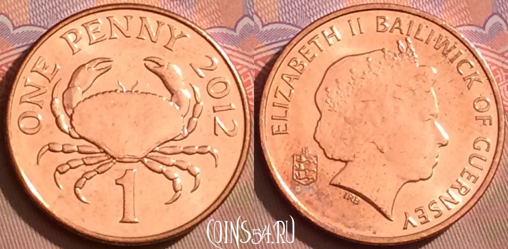 Монета Гернси 1 пенни 2012 года, KM# 89, 089l-033