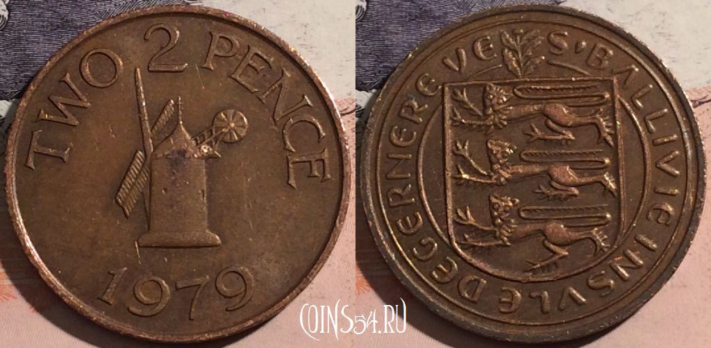 Монета Гернси 2 пенса 1979 года, KM# 28, a124-124