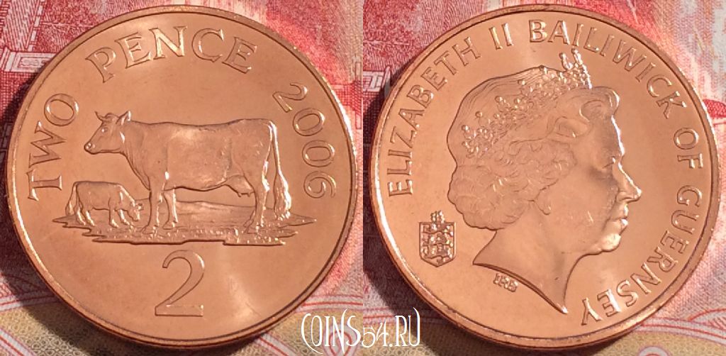 Монета Гернси 2 пенса 2006 года, KM# 96, 264-097