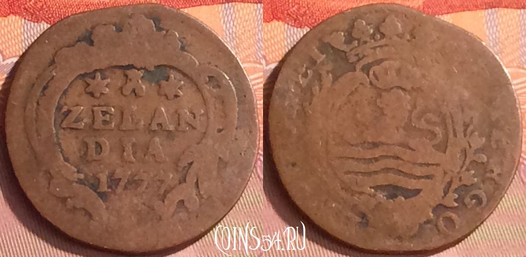 Монета Голландская республика Zeeland 1 дуит 1777 года, KM# 101, 226o-072