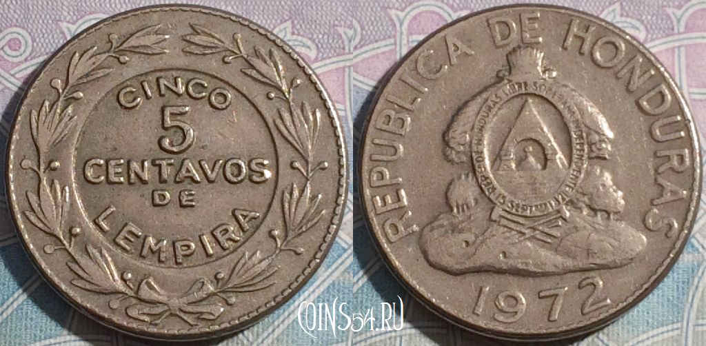 Монета Гондурас 5 сентаво 1972 года, KM# 72, a087-047