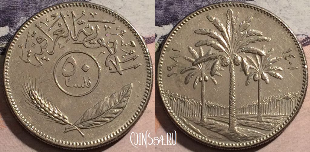 Монета Ирак 50 филсов 1981 года (١٩٨١), KM# 128, a066-005