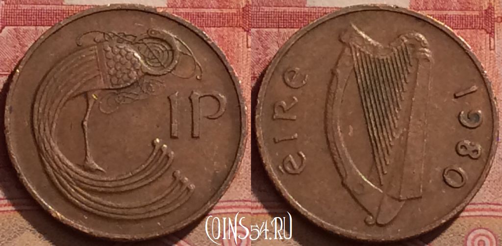 Монета Ирландия 1 пенни 1980 года, KM# 20, 291k-015