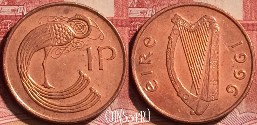 Монета Ирландия 1 пенни 1996 года, KM# 20a, 243l-011