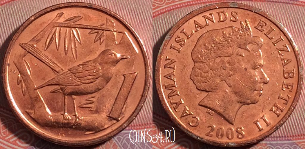 Монета Каймановы острова 1 цент 2008 года, КМ# 131, 181-032