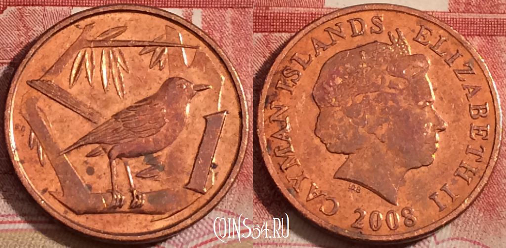 Монета Каймановы острова 1 цент 2008 года, КМ# 131, 222-079