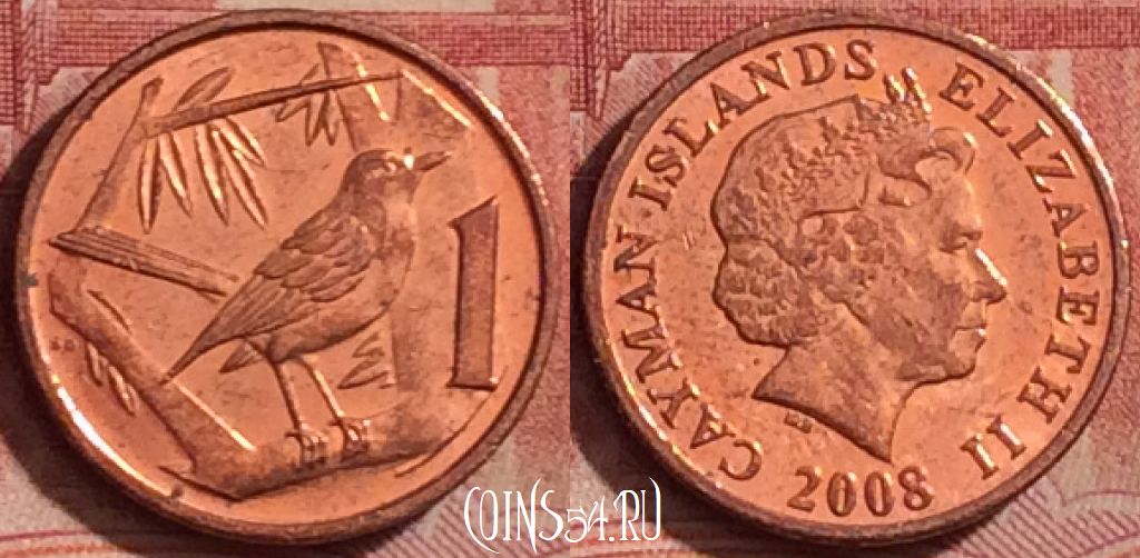 Монета Каймановы острова 1 цент 2008 года, KM# 131, 325k-047