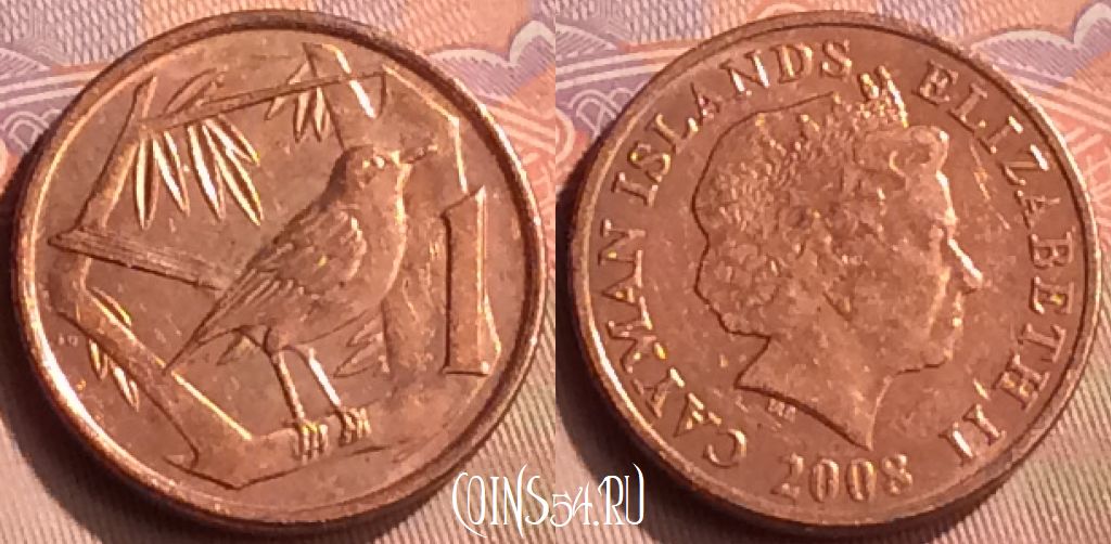 Монета Каймановы острова 1 цент 2008 года, KM# 131, 417-002