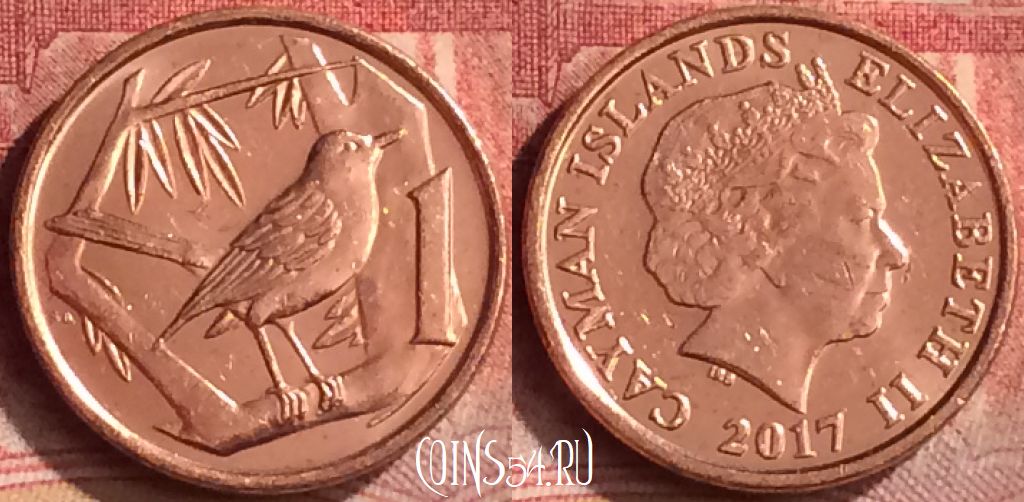 Монета Каймановы острова 1 цент 2017 года, KM# 131, 144m-076
