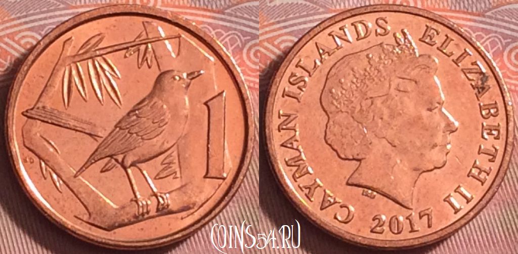 Монета Каймановы острова 1 цент 2017 года, KM# 131, 188k-139
