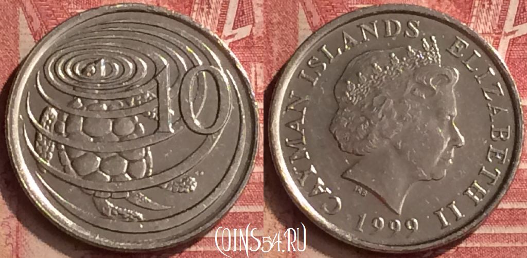 Монета Каймановы острова 10 центов 1999 года, KM# 133, 052n-124