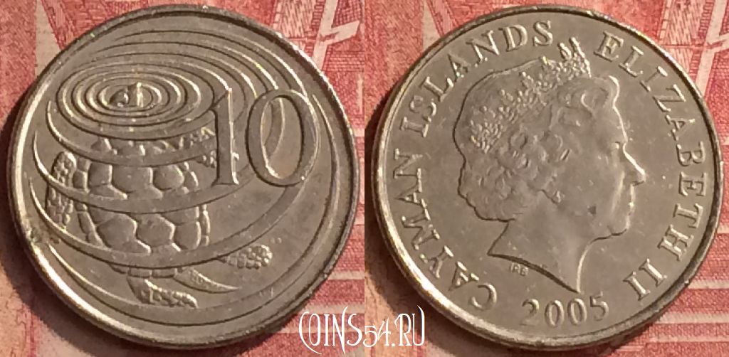 Монета Каймановы острова 10 центов 2005 года, KM# 133, 056n-100