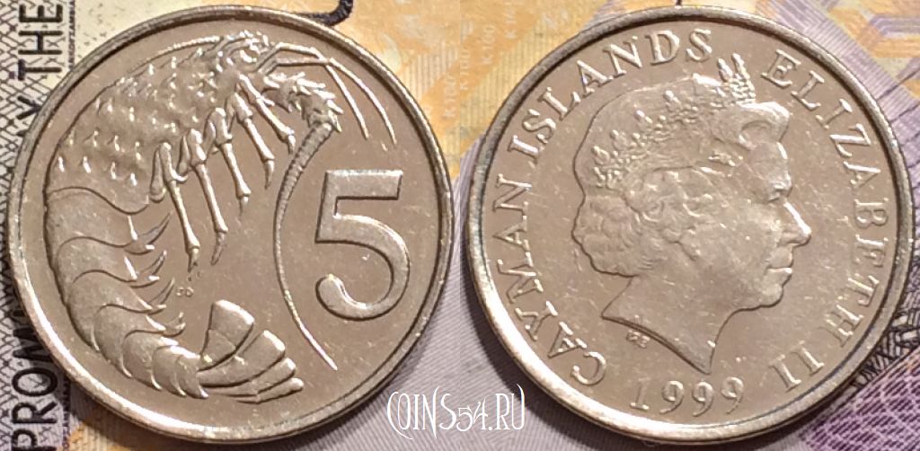 Монета Каймановы острова 5 центов 1999 года, KM# 132, 150-013