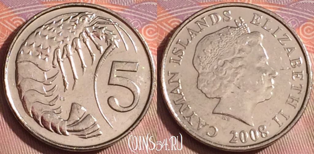 Монета Каймановы острова 5 центов 2008 года, KM# 132, 241k-078