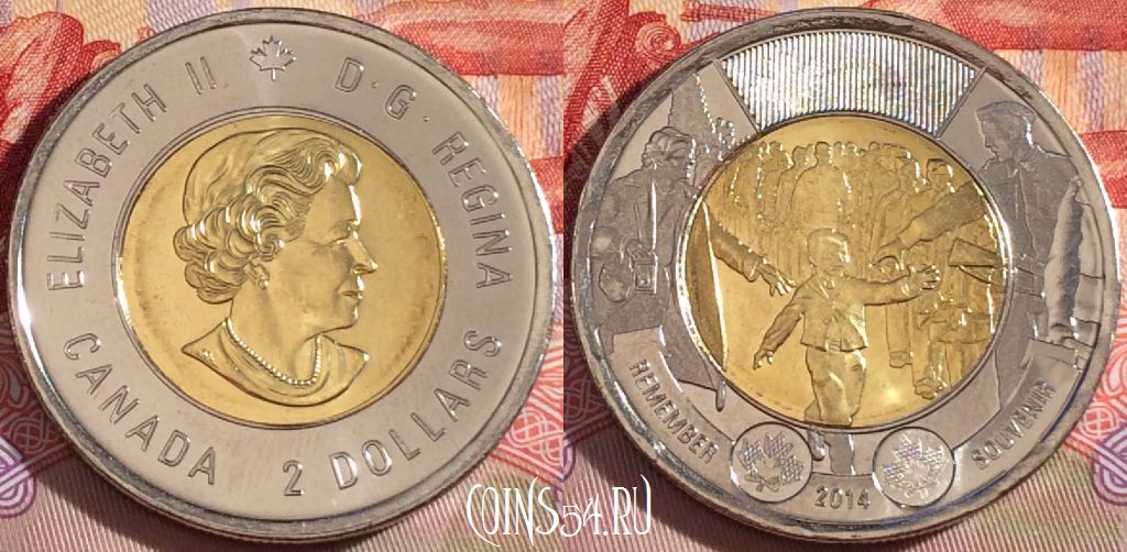 Монета Канада 2 доллара 2014 года, KM# 1711, 268-002