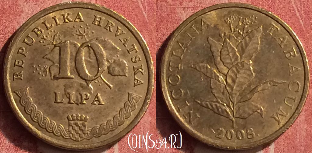 Монета Хорватия 10 лип 2008 года, KM# 16, 377n-090