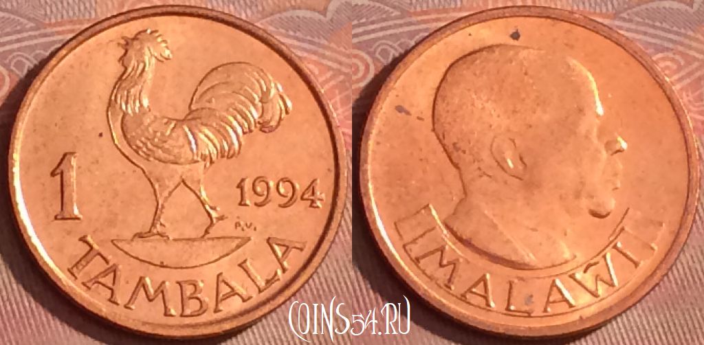 Монета Малави 1 тамбала 1994 года, KM# 7a, 289l-071