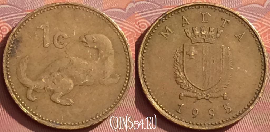 Монета Мальта 1 цент 1995 года, KM# 93, 282l-045